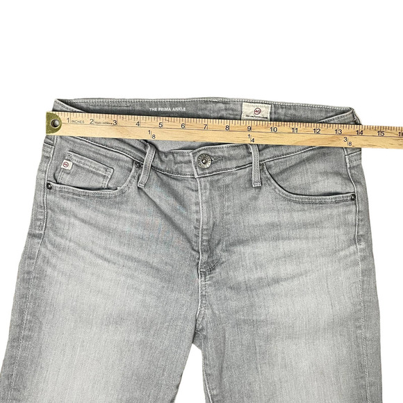 Adriano Goldschmied The Prima Ankle Jeans Light Gray Raw Hem Women's 28R - Picture 9 of 11